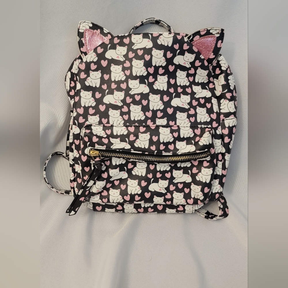 Under One Sky Black & Pink Kitty Backpack